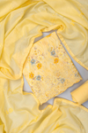 Lemon Gold Cotton Unstitched Salwar Suit With Cotton Dupatta