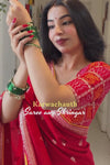 Rani Cotton Embroidered Saree With Unstitched Blouse ( Ft- Anushree Creates )