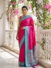Rani Banarasi Silk Saree With Unstitched Blouse