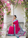 Rani Banarasi Silk Saree With Unstitched Blouse