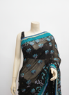 Black Georgette Embriodered Saree With Unstitched Blouse