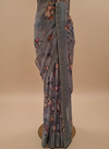 Grey Georgette Saree With Unstitched Blouse