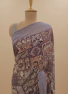 Metallic Mauve Saree With Unstitched Blouse