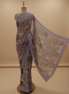 Metallic Mauve Saree With Unstitched Blouse