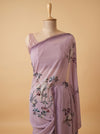 Onion Georgette Saree With Unstitched Blouse