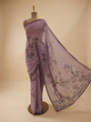 Onion Georgette Saree With Unstitched Blouse