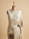 Off White Georgette Saree With Unstitched Blouse