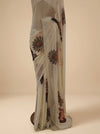 Off White Georgette Saree With Unstitched Blouse