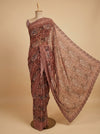 Peach Georgette Saree With Unstitched Blouse