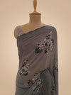 Grey Georgette Saree With Unstitched Blouse