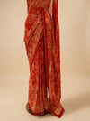 Coral Georgette Brasso Saree With Unstitched Blouse