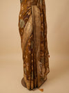 Mustard Georgette Brasso Saree With Unstitched Blouse