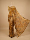 Mustard Georgette Brasso Saree With Unstitched Blouse