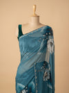 Mint Green Georgette Saree With Unstitched Blouse