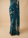 Mint Green Georgette Saree With Unstitched Blouse