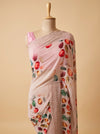Peach Georgette Saree With Unstitched Blouse