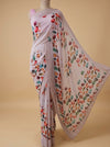 Peach Georgette Saree With Unstitched Blouse