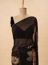 Black Georgette Saree With Unstitched Blouse