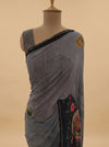 Grey Georgette Saree With Unstitched Blouse