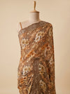 Chikoo Shimmer Saree With Unstitched Blouse
