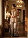 Tussar Banarasi Silk Readymade Sharara Set With Net Dupatta