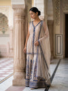 Tussar Banarasi Silk Readymade Sharara Set With Net Dupatta