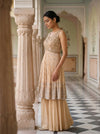 Tussar Georgette Readymade Sharara Set With Net Dupatta