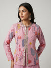 Mauve Crepe Readymade Sharara Set With Georgette Dupatta