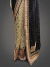 Black Lace Chiffon Embroidered Saree With Unstitched Blouse