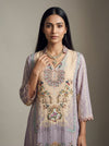 Mauve Crepe Readymade Suit Set With Plazzo