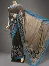 Black Chiffon Embroidered Saree With Unstitched Blouse