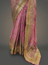 Gajari Crepe Embroidered Saree With Unstitched Blouse