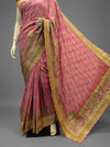 Gajari Crepe Embroidered Saree With Unstitched Blouse