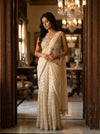 Off White Georgette Readymade Sharara Set With Georgette Dupatta