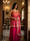 Rani Georgette Readymade Sharara Set With Net Dupatta