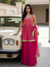 Rani Georgette Readymade Sharara Set With Net Dupatta