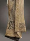 Tussar Georgette Embroidered Saree With Unstitched Blouse