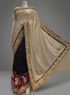 Tussar Black Sequence Lace Embroidered Saree With Unstitched Blouse