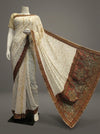 Tussar Georgette Embroidered Saree With Unstitched Blouse
