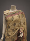 Tussar Chiffon Embroidered Saree With Unstitched Blouse