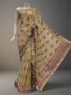 Tussar Chiffon Embroidered Saree With Unstitched Blouse