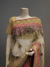 Tussar Net Georgette Embroidered Saree With Unstitched Blouse