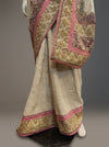Tussar Net Georgette Embroidered Saree With Unstitched Blouse