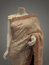 Black Tussar Georgette Embroidered Saree With Unstitched Blouse