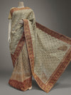 Tussar Georgette Embroidered Saree With Unstitched Blouse