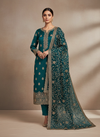 Statement Look Peacock Organza Unstitched Salwar Kameez With Organza Dupatta