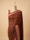 Peach Georgette Saree With Unstitched Blouse