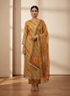 Sunshine Charm Mustard Organza Unstitched Salwar Kameez With Chiffon Dupatta