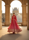 Timeless Elegance Rani Organza Floor Length Readymade Suit With Chinon Dupatta