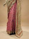 Tussar Net Khaddi Embroidered Saree With Unstitched Blouse
